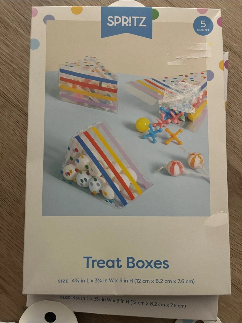 Spritz Pink Mermaid Balloon & Rainbow Stripe Treat Boxes